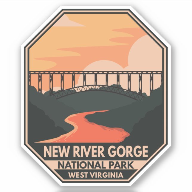 New River Gorge National Park Minimal Retro Emblem (Front)