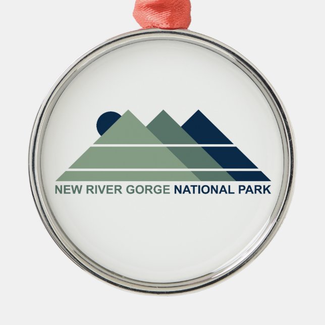 New River Gorge National Park Mountain Sun Metal Tree Decoration (Front)