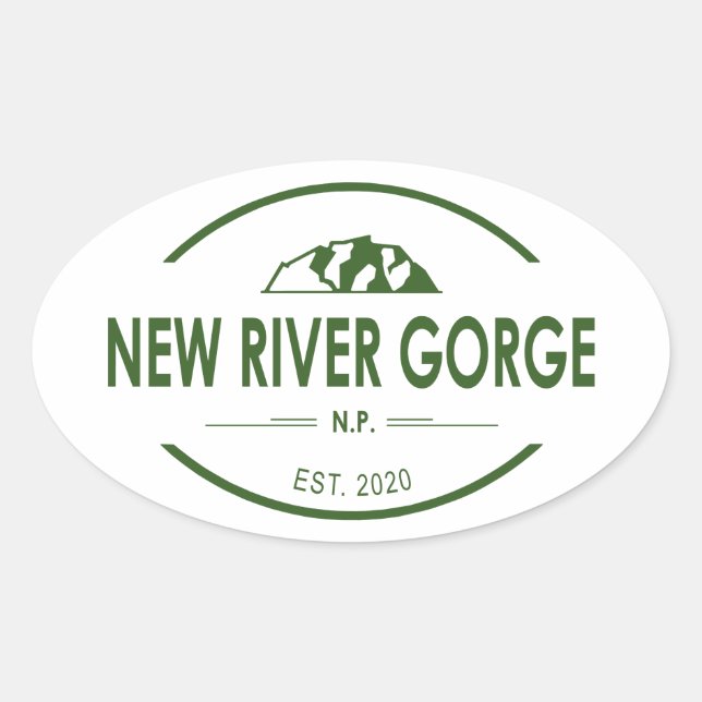 New River Gorge National Park Oval Sticker (Front)