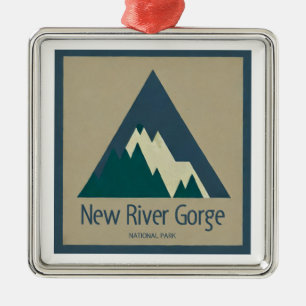 New River Gorge National Park Rustic Metal Tree Decoration