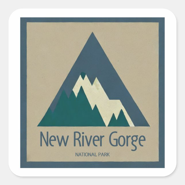 New River Gorge National Park Rustic Square Sticker (Front)