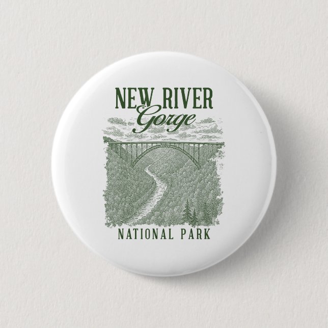 New River Gorge National Park Travelling Nature Ex 6 Cm Round Badge (Front)