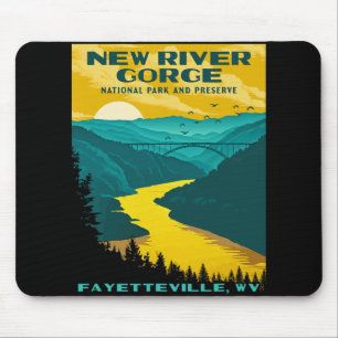 New River Gorge National Park Vintage Wpa Ster Sty Mouse Pad