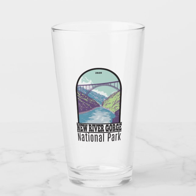 New River Gorge National Park West Virginia Bridge Glass (Front)