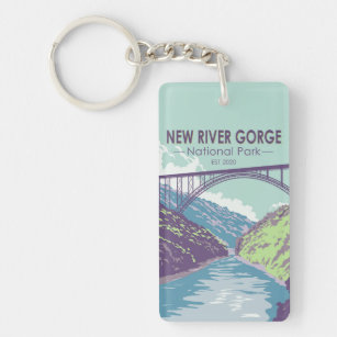 New River Gorge National Park West Virginia Bridge Key Ring