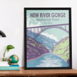 New River Gorge National Park West Virginia Bridge Poster<br><div class="desc">New River Gorge vector artwork design. The park is home to some of the country's best whitewater rafting and is also one of the most popular climbing areas on the East Coast.</div>
