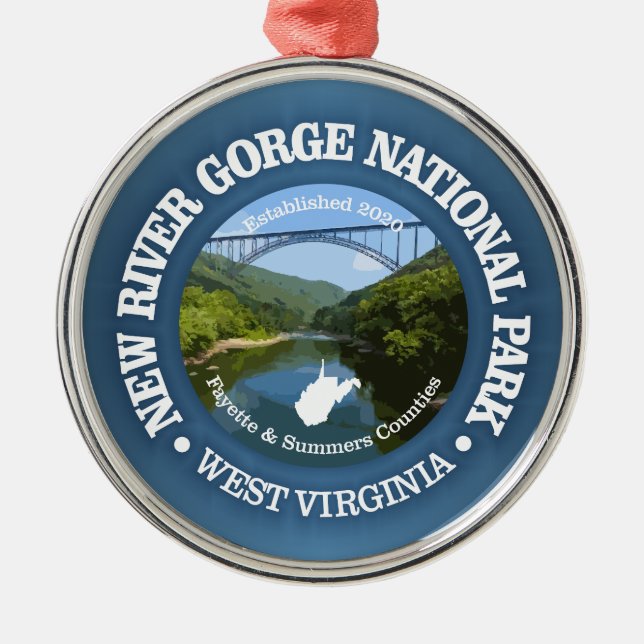 New River Gorge (NP2) Metal Tree Decoration (Front)