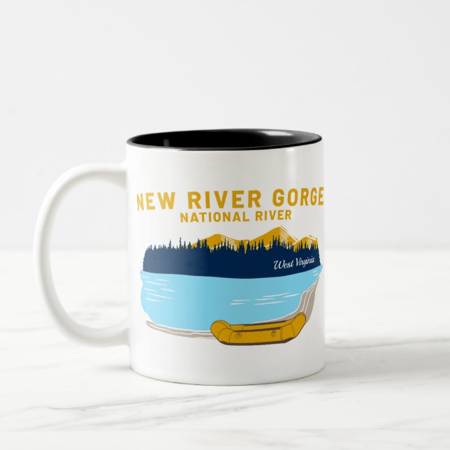 New River Gorge Rafting Two-Tone Coffee Mug (Left)