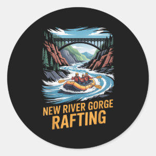 New River Gorge Rafting Whitewater Kayak Outdoor W Classic Round Sticker