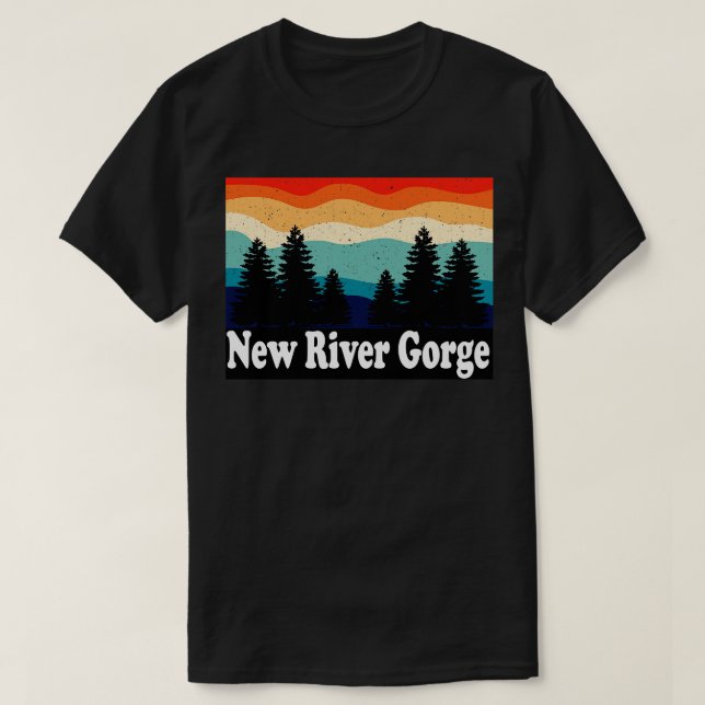 New River Gorge West Virginia Retro T-Shirt (Design Front)