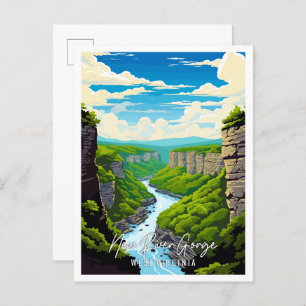 New River Gorge West Virginia vintage travel Postcard