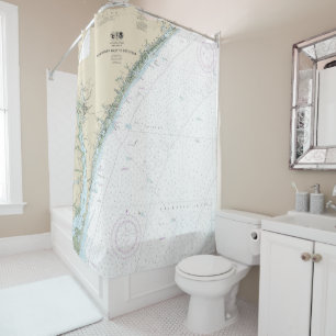 New River Inlet to Cape Fear Nautical Chart 11539 Shower Curtain