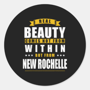 New Rochelle - Funny D City Gift Classic Round Sticker
