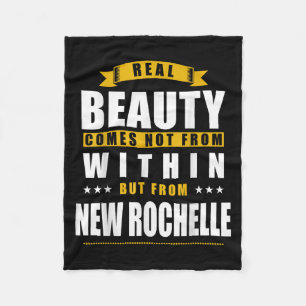 New Rochelle - Funny D City Gift  Fleece Blanket