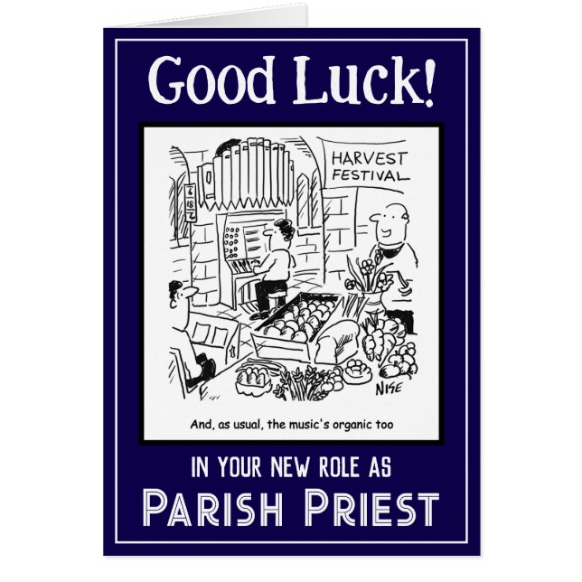 New Role as a Parish Priest. Good Luck Card (Front)