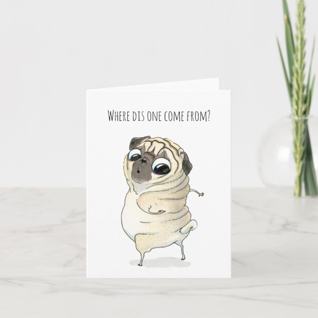 New Roll Pug Birthday Card (Front)