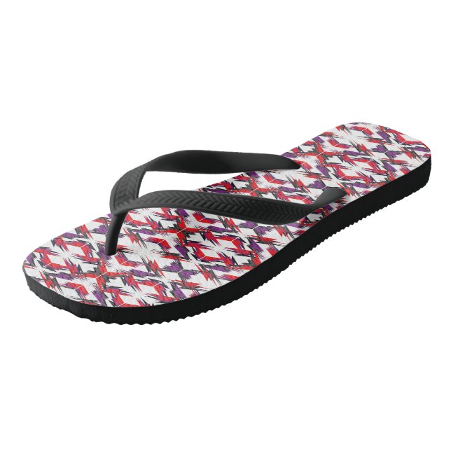new romantic red simple texture thunder purple pla jandals (Angled)