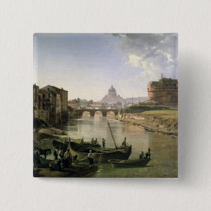New Rome with the Castel Sant'Angelo 15 Cm Square Badge