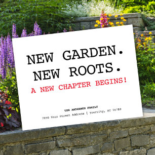 New Roots Home We Have Moved Modern Announcement Postcard
