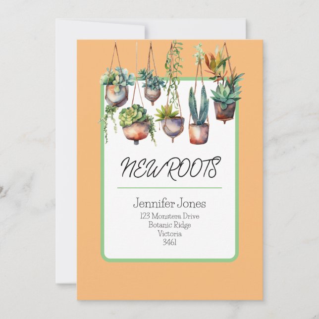 New Roots/Moving Announcement Card (Front)