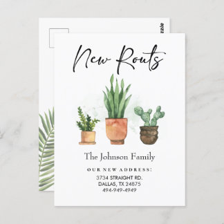 New Roots New Address We've Moved New Home Postcard