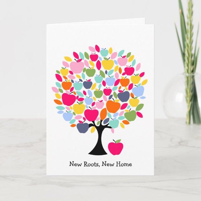 New Roots New Home Card | Apple Tree Moving House  (Front)