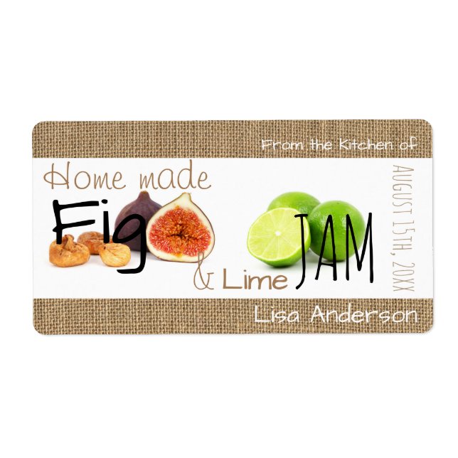 New Rustic Fig and Lime Jam personalised H Label (Front)