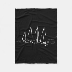 New Sailboats On Open Water Nautical Sailing Boati Fleece Blanket