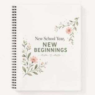 New School Year Teacher Floral New Beginnings Notebook