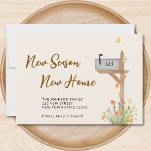 New Season New Home Fall Autumn Moving Announcement