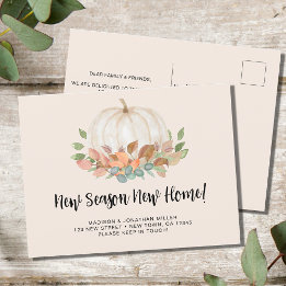 New Season New Home Fall Autumn Pumpkin Moving Announcement Postcard