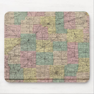 New sectional and township map of Indiana Mouse Pad
