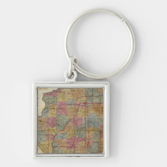 New sectional map of the state of Illinois 2 Key Ring (Front)