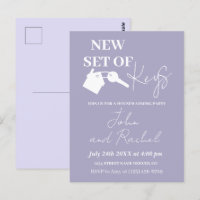 New Set Of Keys Modern Housewarming Party Purple 