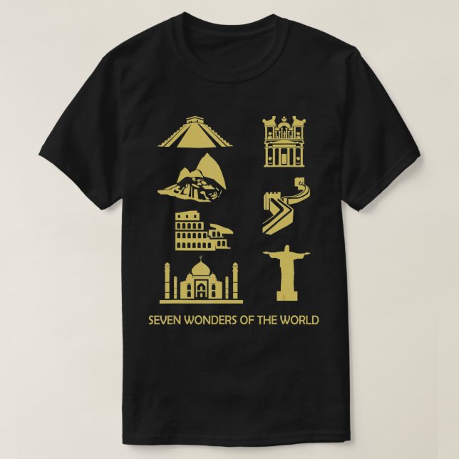 New Seven Wonders of the World Geography  T-Shirt (Design Front)