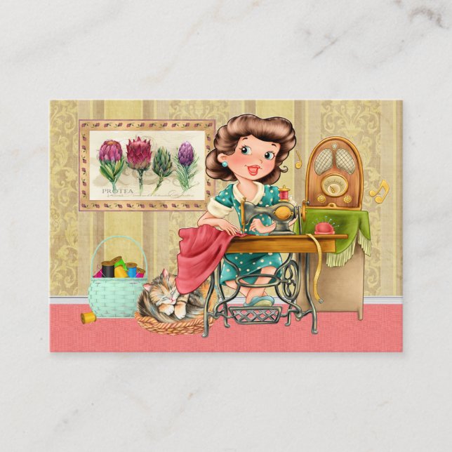 NEW Sewing / Seamstress / Fashion Business Card (Front)