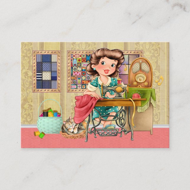 NEW Sewing / Seamstress / Fashion Business Card (Front)