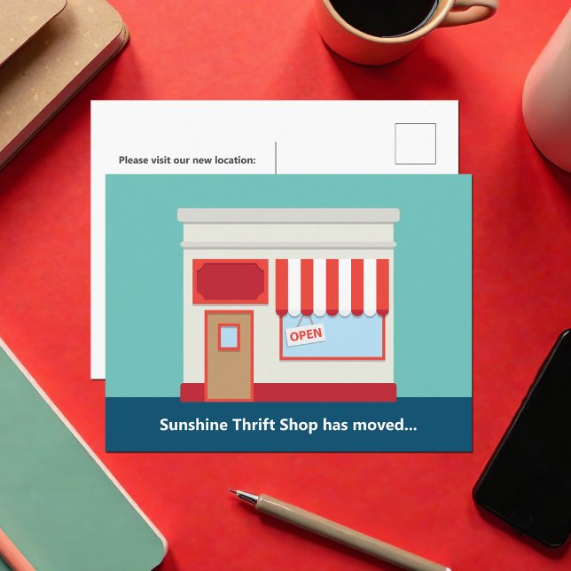 New Shop Cute Grand Opening or Store Moving Postcard (Creator Uploaded)