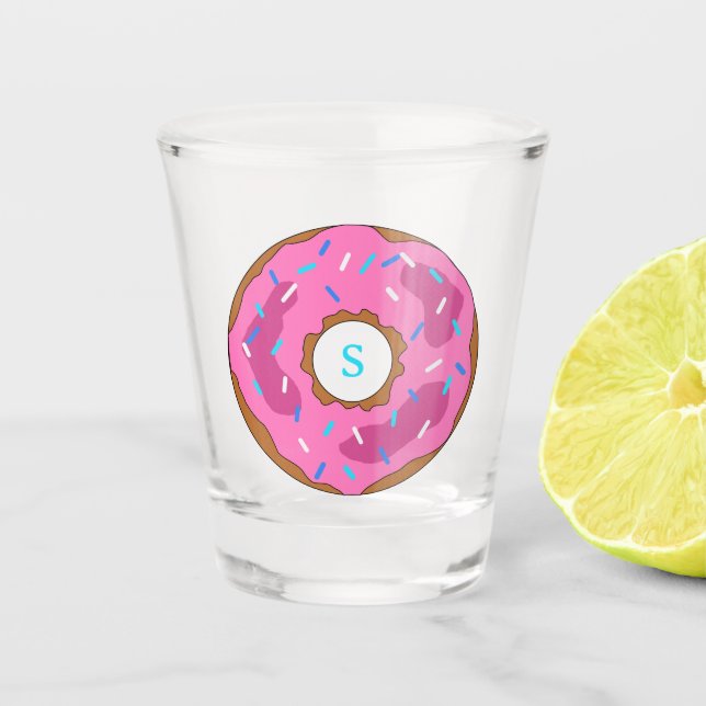 NEW! Shot Glass - Doughnut - Your Name Initial Cus (Front)