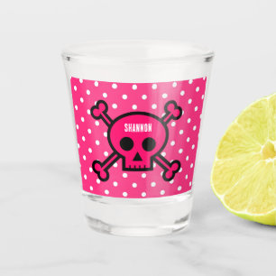 NEW! Shot Glass - Skull Bones (add name)