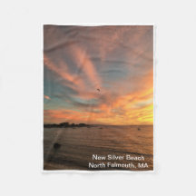 New Silver Beach Fleece Blanket, 30" x 40"