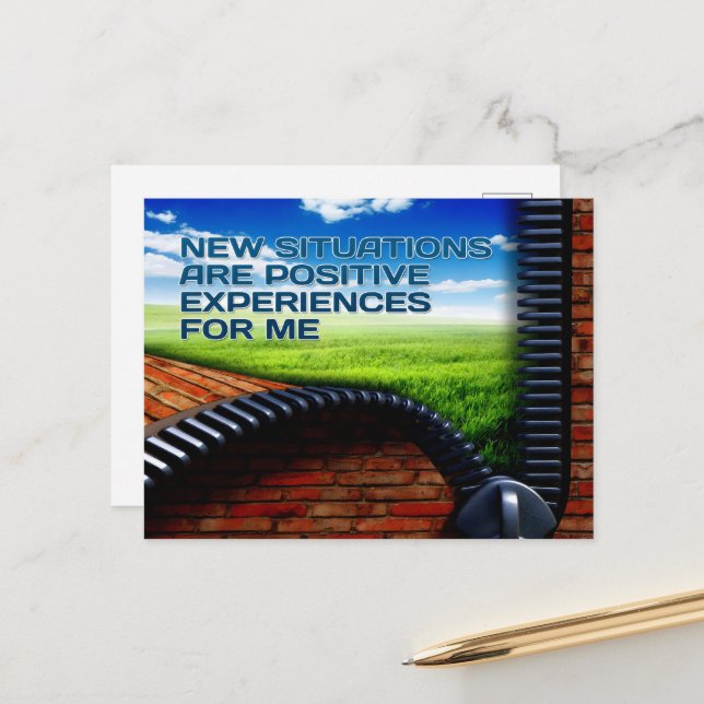 "New situations" Motivation Affirmation Postcard (Front/Back In Situ)