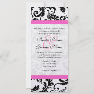 New Sizes Damask Swirls Wedding Invitation