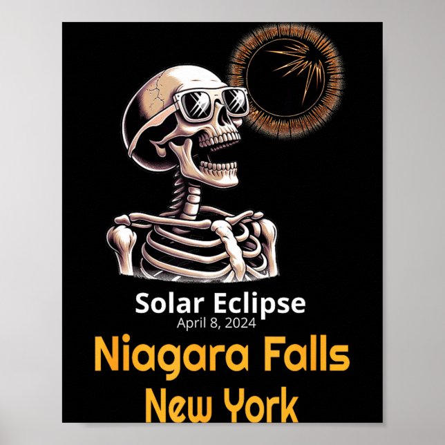 New Skeleton Solar Eclipse Niagara Falls Poster (Front)