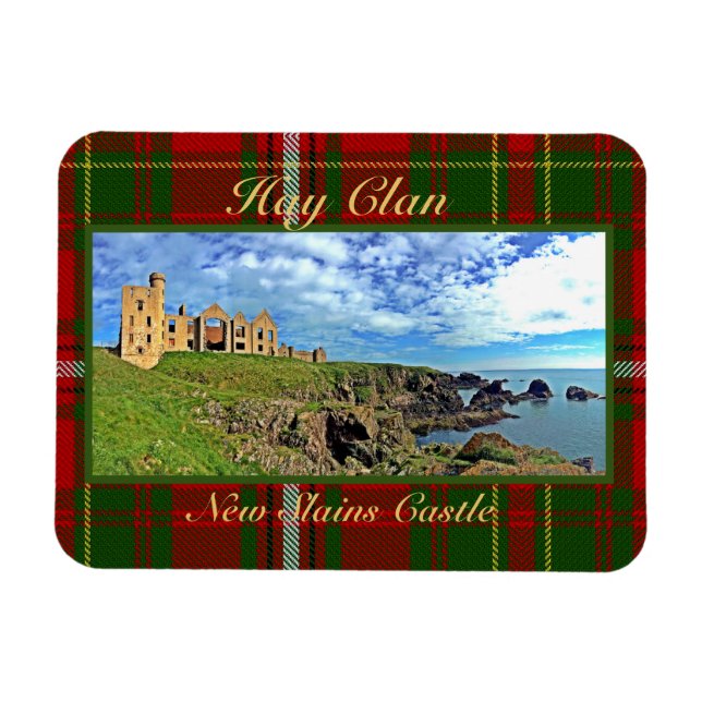 New Slains Castle – Scottish Hay Clan Tartan  Magnet (Horizontal)