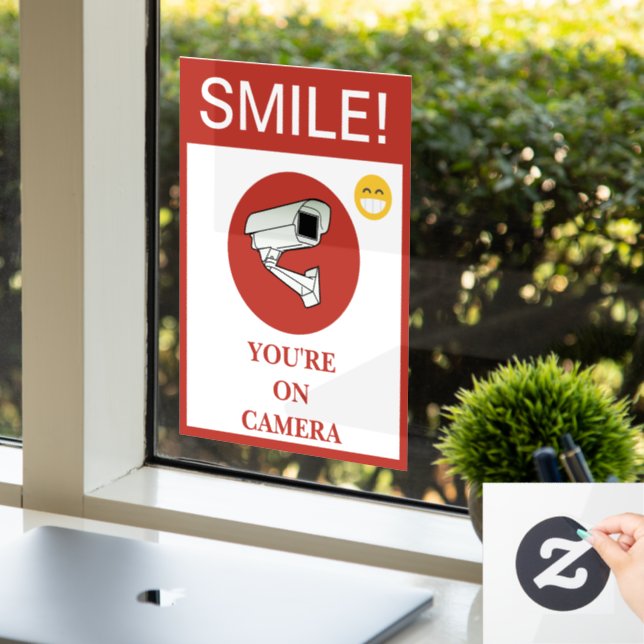 NEW! Smile You’re On Camera — Security Cling (Office)
