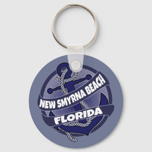 New Smyrna Beach Florida anchor swirl keychain