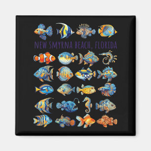 New Smyrna Beach Florida Colourful Fish Design Magnet