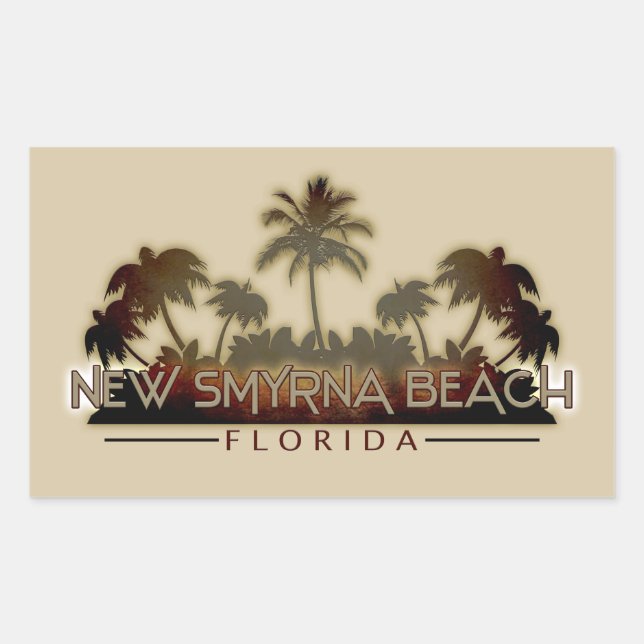 New Smyrna Beach Florida palm sticker (Front)