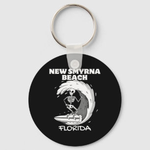 New Smyrna Beach Florida Surf Vintage Retro Surfin Key Ring